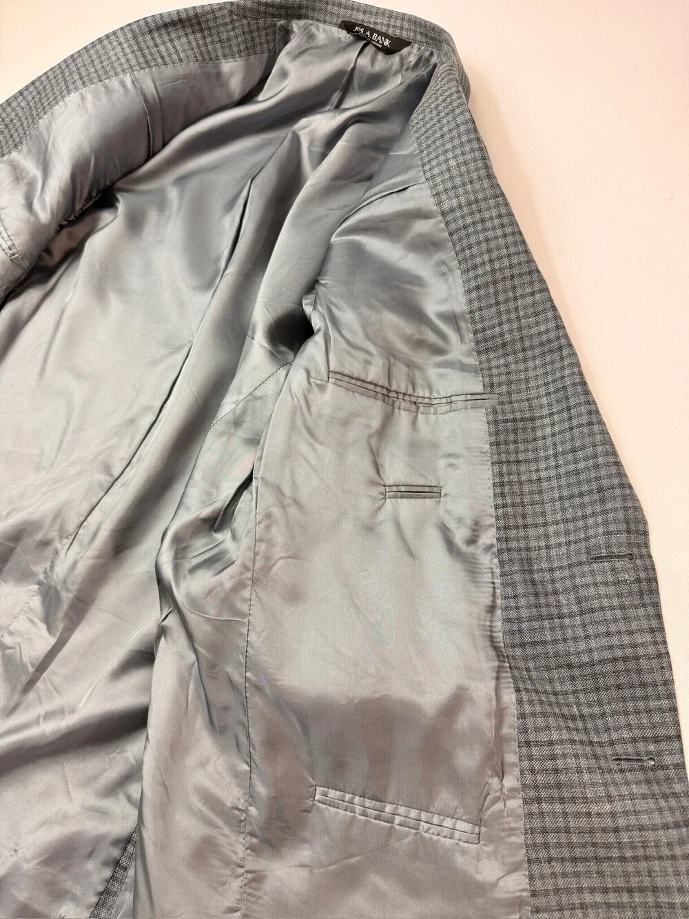 JoS. A. Bank Signature Wool Silk Linen Plaid Sport Coat 43R